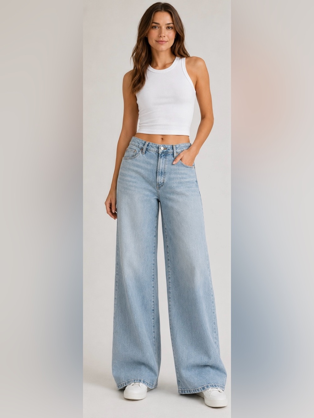 Hudson Jolene Wide Leg Jeans Light Wash High Rise Denim Size 34